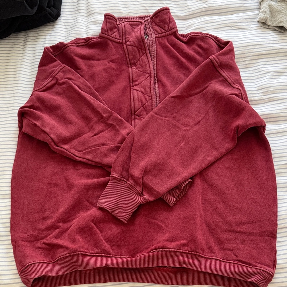 Aerie Getaway Quarter Snap Sweatshirt